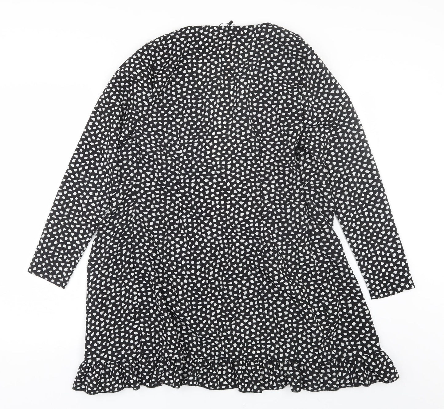 Womens UK Size 8 Misspap Black Kimono Blouse
