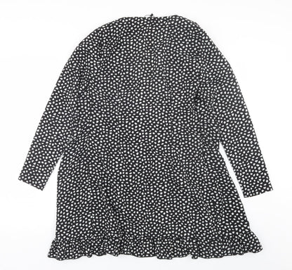 Womens UK Size 8 Misspap Black Kimono Blouse