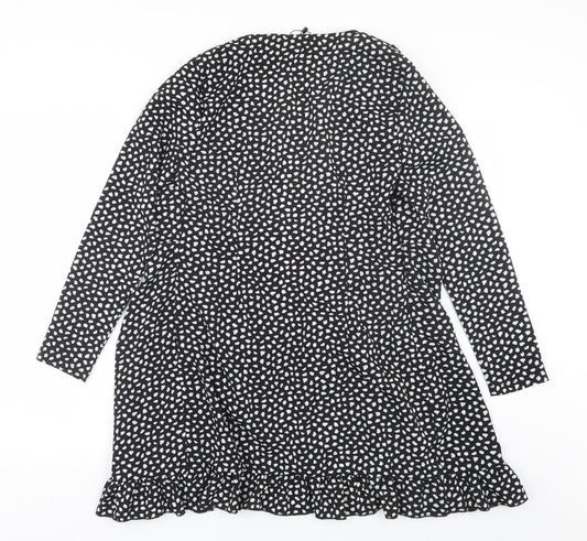 Womens UK Size 8 Misspap Black Kimono Blouse
