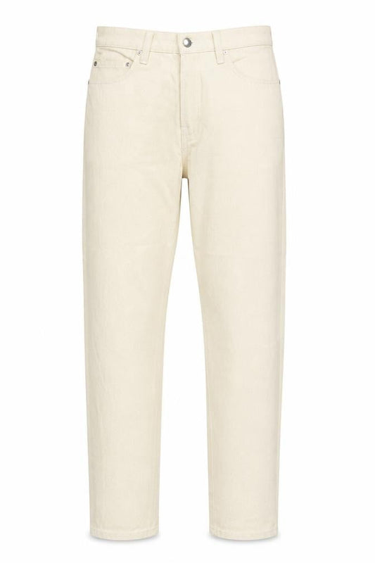 Front view of Pepe Jeans women’s beige straight jeans, size UK 28, 28-inch leg
