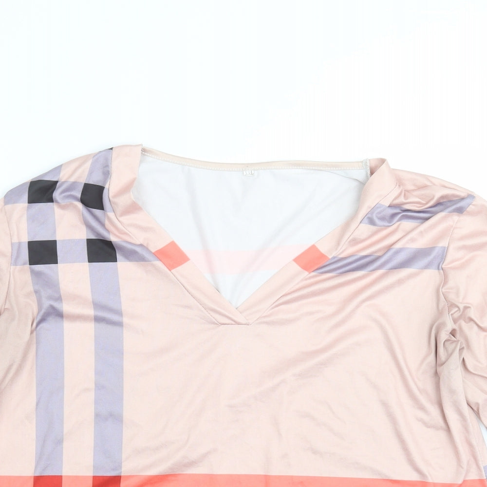 Womens UK Size 2XL Preworn Pink Basic T-Shirt