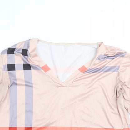Womens UK Size 2XL Preworn Pink Basic T-Shirt
