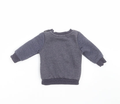 Primark Boys Blue   Pullover Jumper Size 3-6 Months  - dinosaur, car