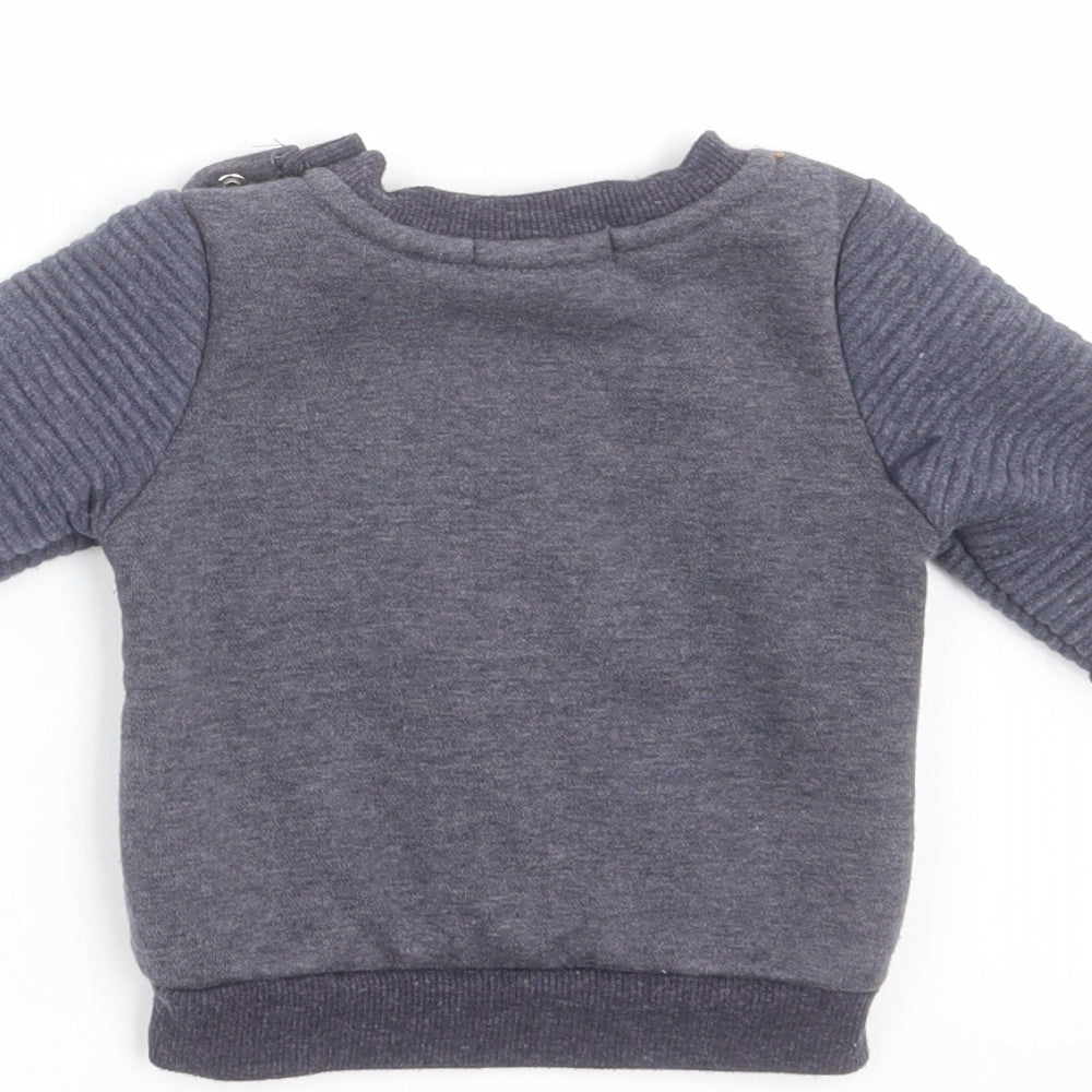 Primark Boys Blue   Pullover Jumper Size 3-6 Months  - dinosaur, car