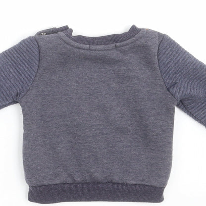 Primark Boys Blue   Pullover Jumper Size 3-6 Months  - dinosaur, car
