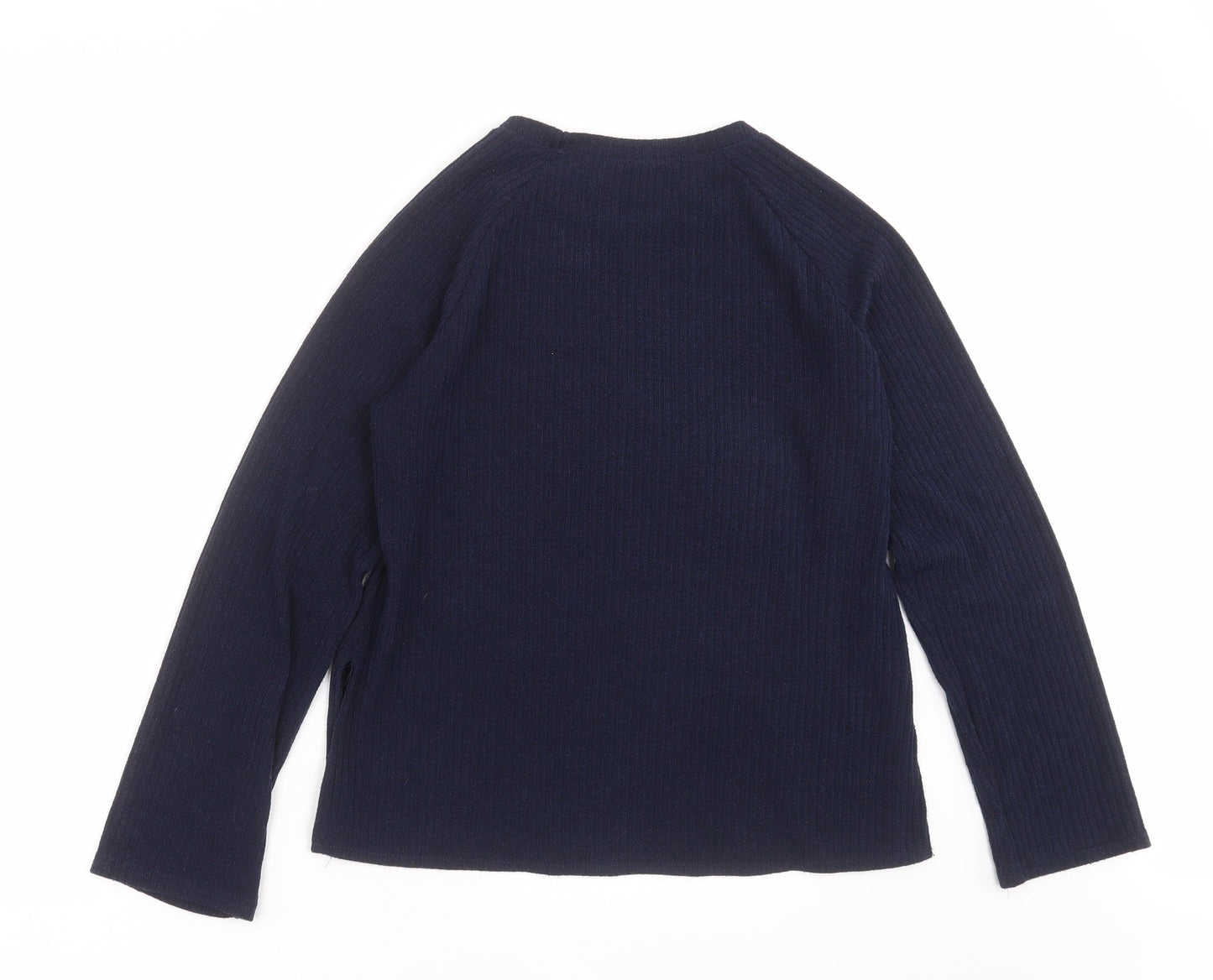 nowrain Womens Blue Striped Knit Pullover Jumper Size XL