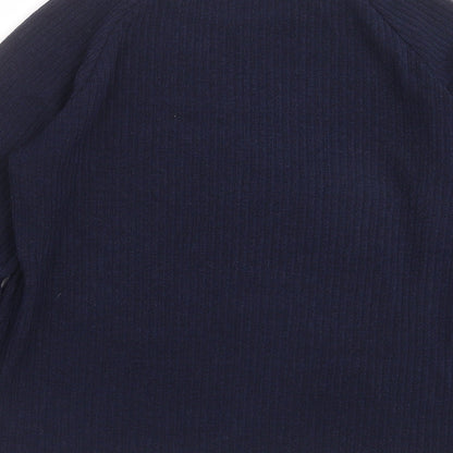 nowrain Womens Blue Striped Knit Pullover Jumper Size XL