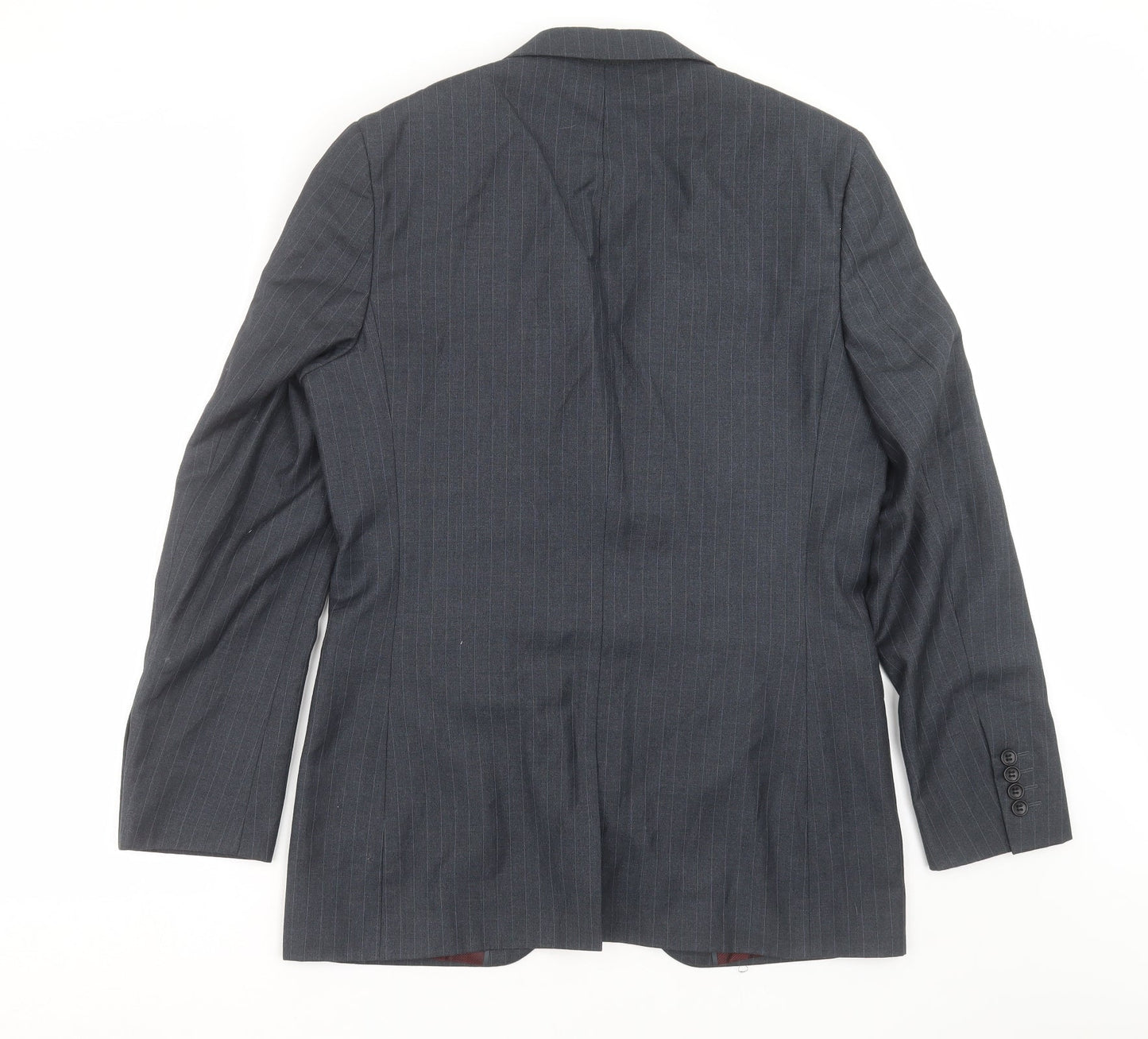 George Mens Blue Striped  Jacket Suit Jacket Size 36