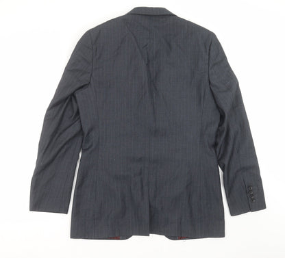George Mens Blue Striped  Jacket Suit Jacket Size 36