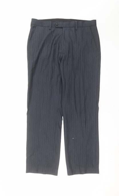 George Mens Blue Striped  Trousers  Size 32 in L28 in