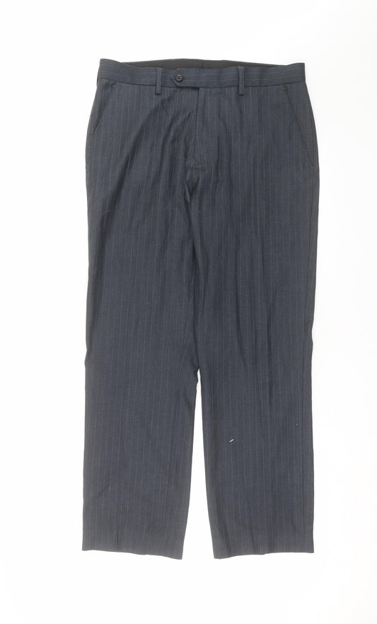 George Mens Blue Striped  Trousers  Size 32 in L28 in