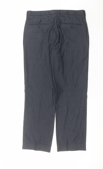 George Mens Blue Striped  Trousers  Size 32 in L28 in