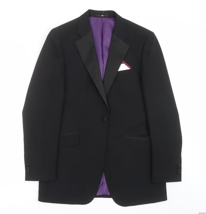 1860 Menswear Mens Black   Jacket Suit Jacket Size 40