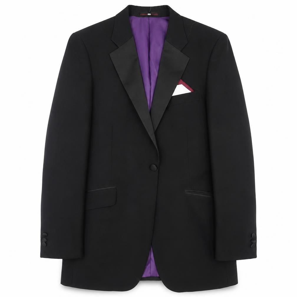 Mens UK Size 40 1860 Menswear Regular Black Suit Jacket