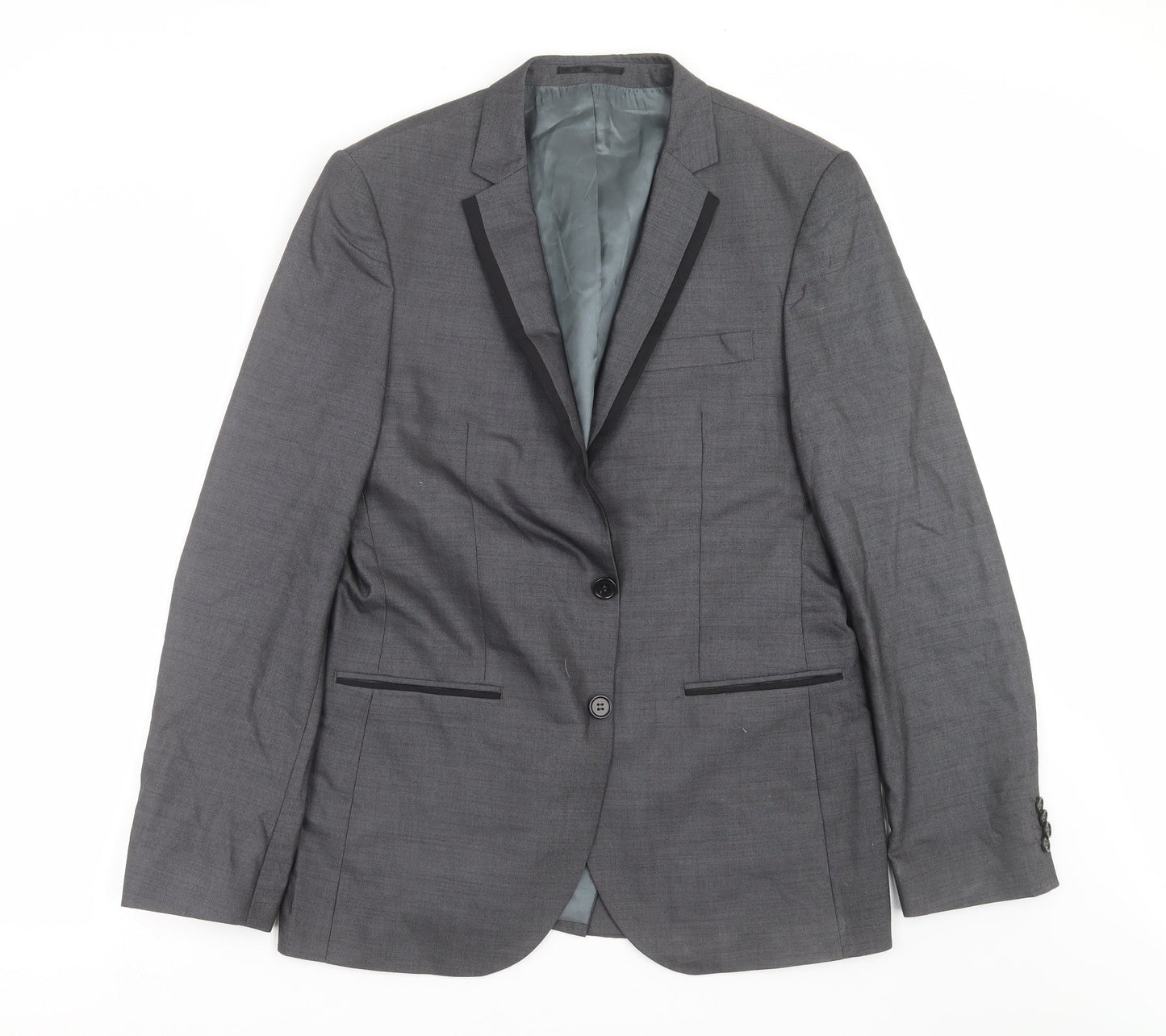 Mens UK Size 40 River Island Regular Grey Suit Jacket