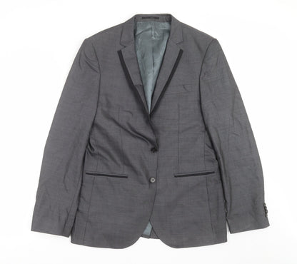 Mens UK Size 40 River Island Regular Grey Suit Jacket