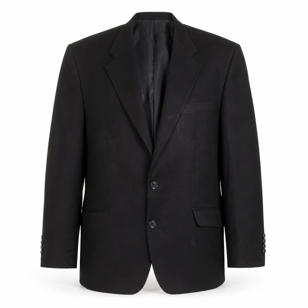 Front view of Preworn men’s black jacket suit jacket, size 42