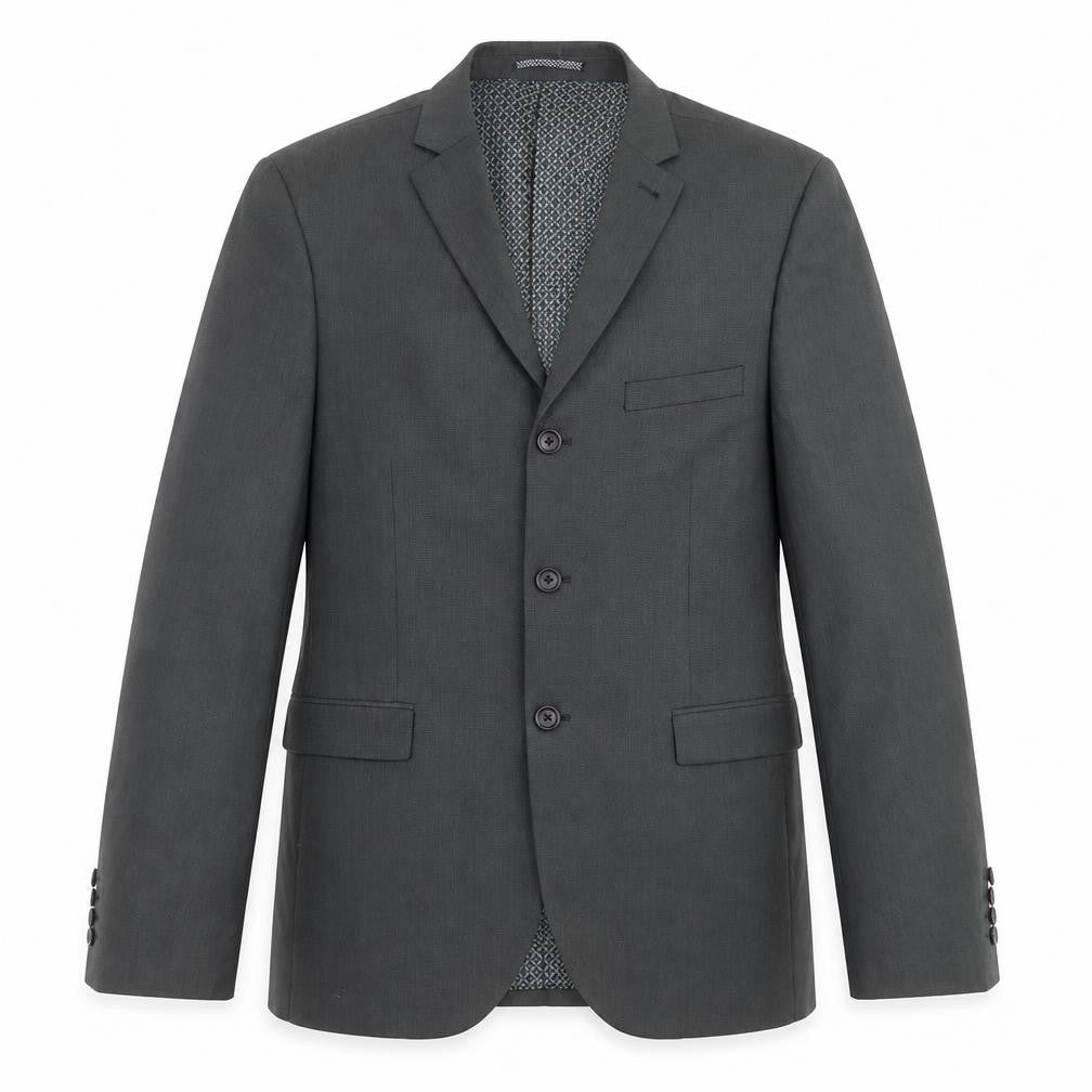 Front view of Next men’s grey jacket suit jacket, size 40, - skinny fit