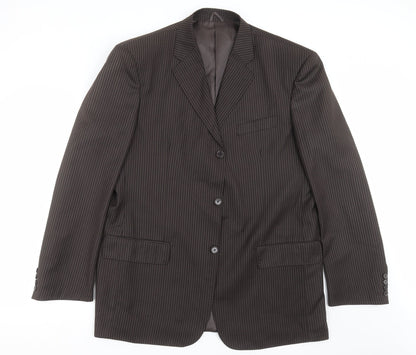 Additional front view of RGA men’s brown striped jacket suit jacket, size 46