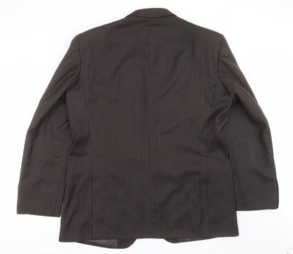 Back view of RGA men’s brown striped jacket suit jacket, size 46