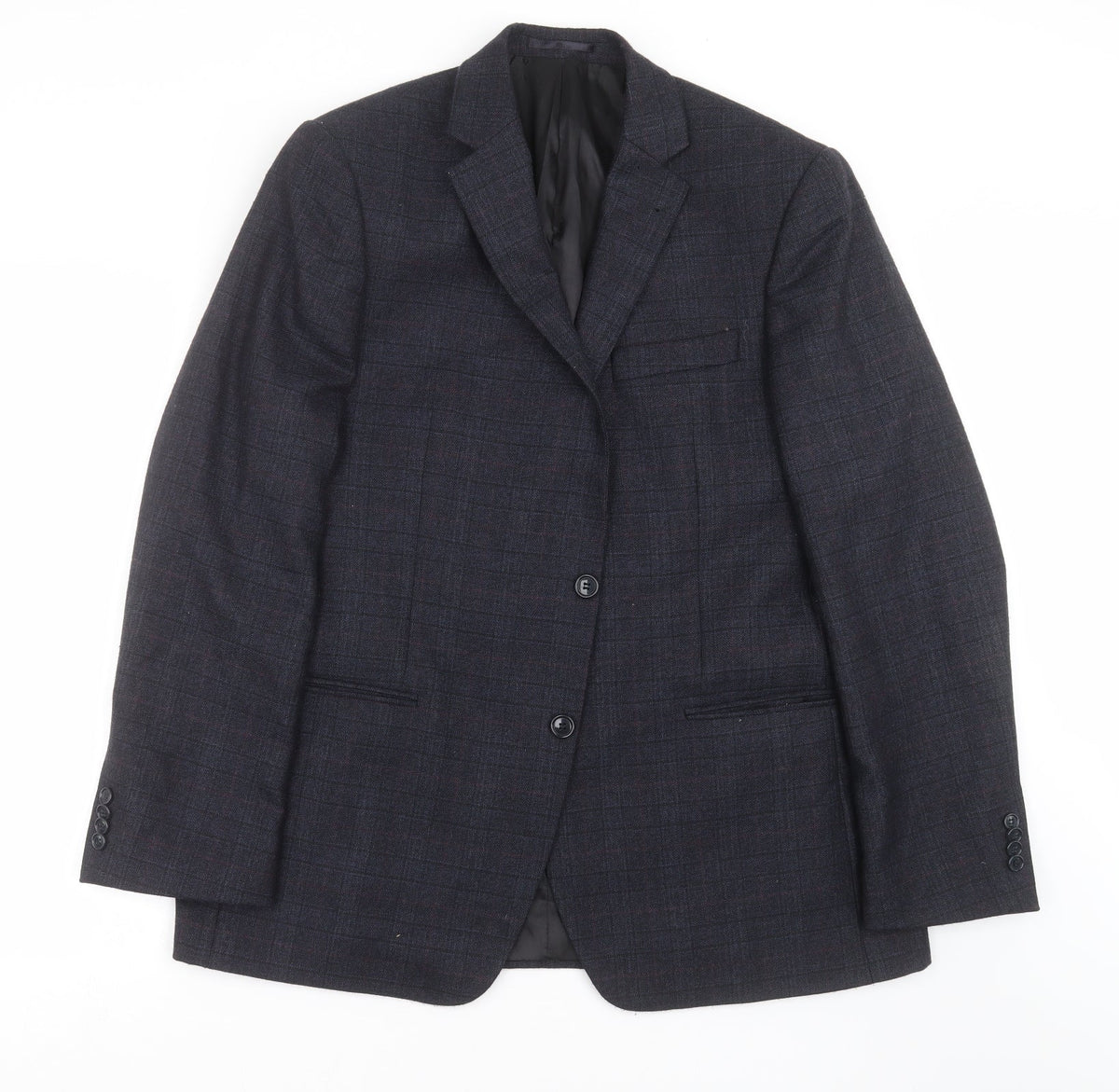 Additional front view of ALFREDO men’s blue check jacket suit jacket, size 46