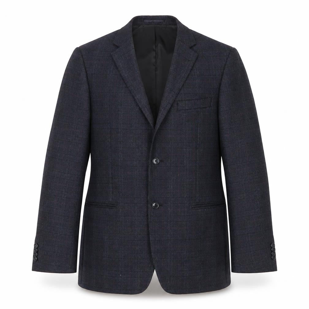 Front view of ALFREDO men’s blue check jacket suit jacket, size 46