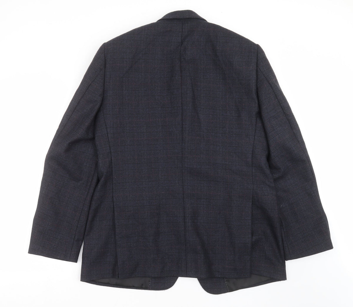 Back view of ALFREDO men’s blue check jacket suit jacket, size 46