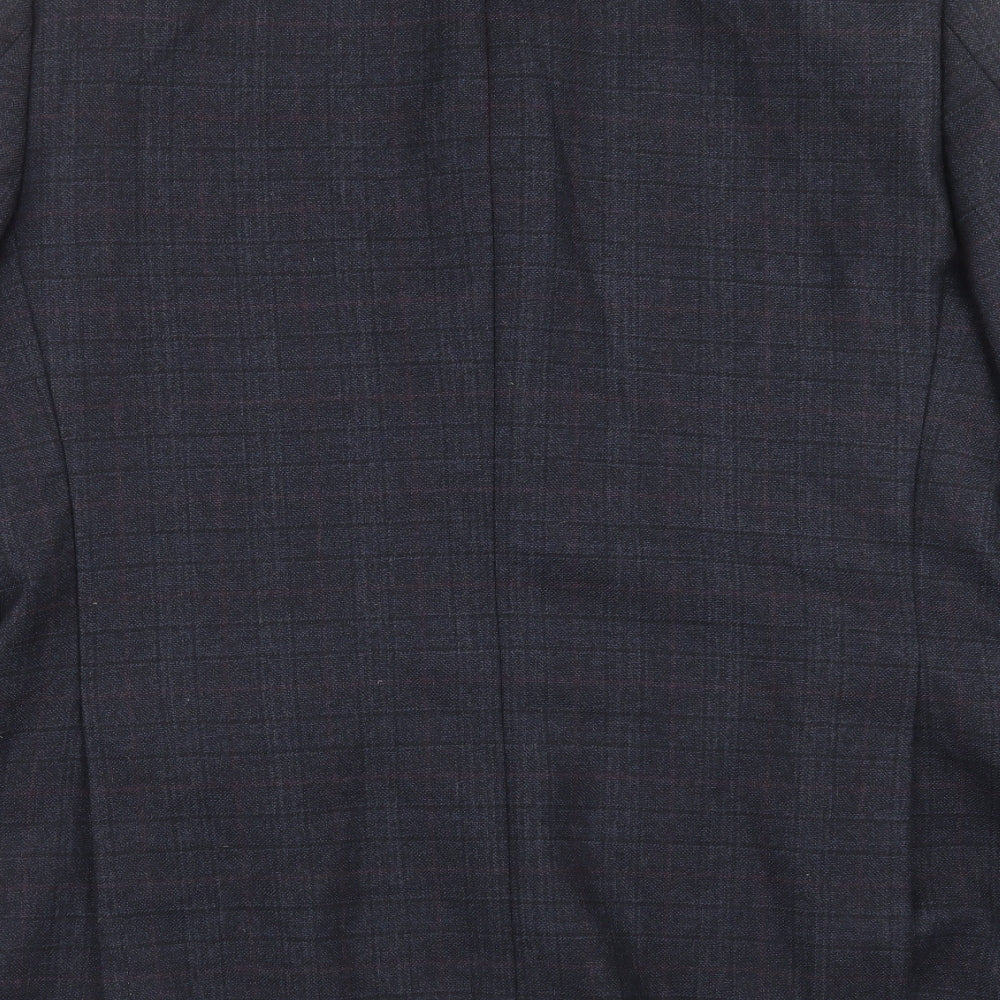 Brand and care label for ALFREDO men’s blue check jacket suit jacket, size 46