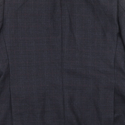 Brand and care label for ALFREDO men’s blue check jacket suit jacket, size 46