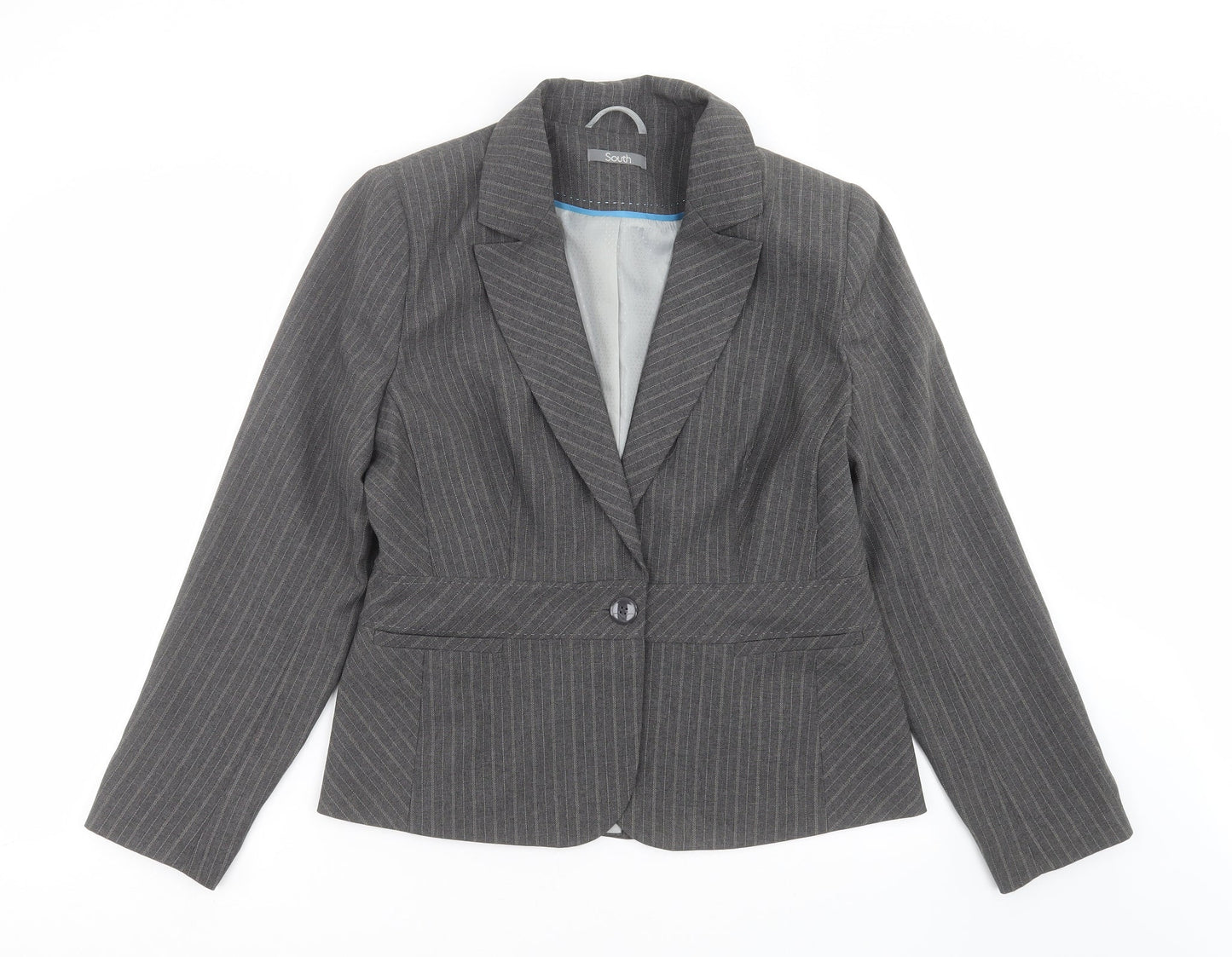 shopdirect Womens Grey Striped  Jacket Suit Jacket Size 16