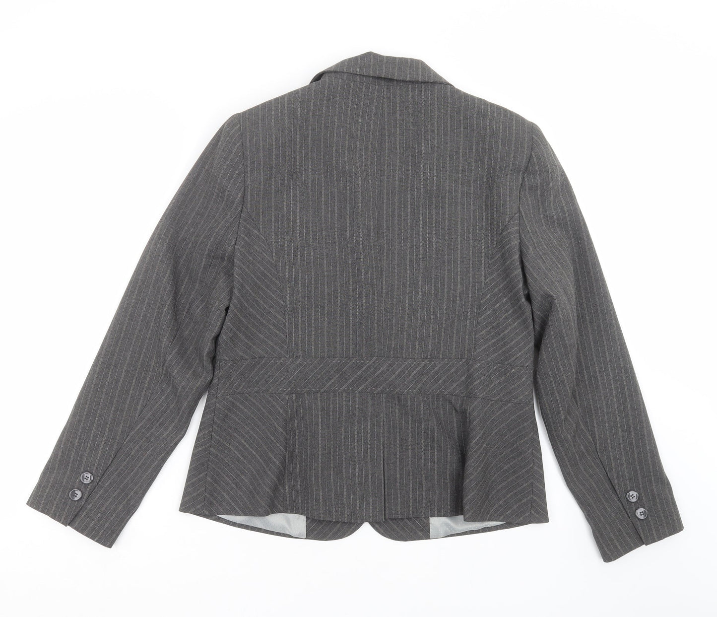 shopdirect Womens Grey Striped  Jacket Suit Jacket Size 16