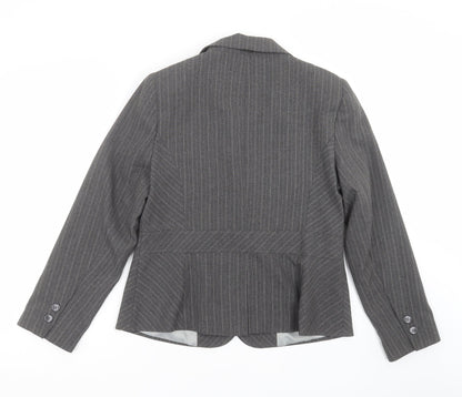 shopdirect Womens Grey Striped  Jacket Suit Jacket Size 16