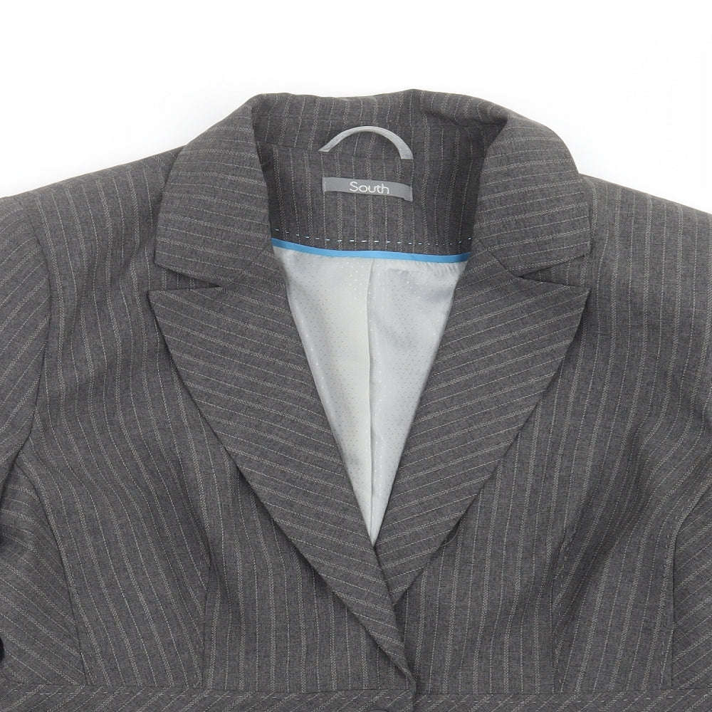 shopdirect Womens Grey Striped  Jacket Suit Jacket Size 16