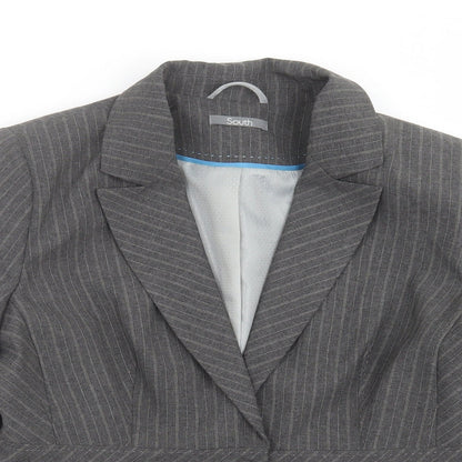 shopdirect Womens Grey Striped  Jacket Suit Jacket Size 16