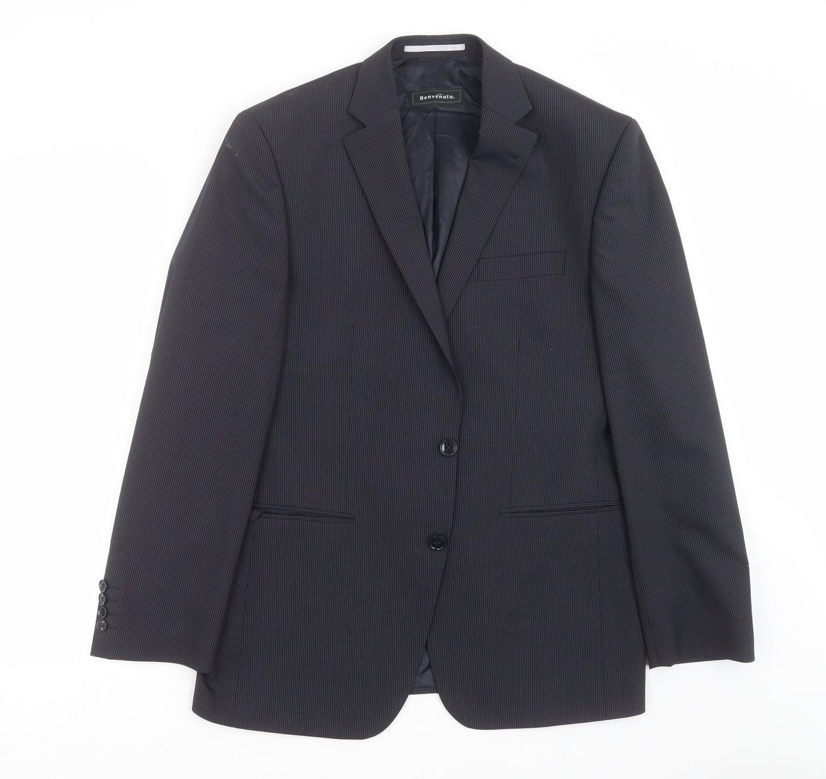 Additional front view of MODERN MIX men’s blue striped jacket suit jacket, size 40
