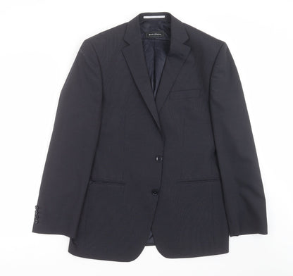 Additional front view of MODERN MIX men’s blue striped jacket suit jacket, size 40