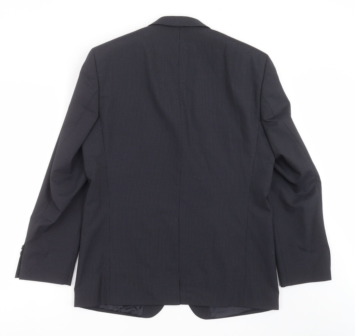 Back view of MODERN MIX men’s blue striped jacket suit jacket, size 40