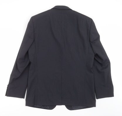 Back view of MODERN MIX men’s blue striped jacket suit jacket, size 40