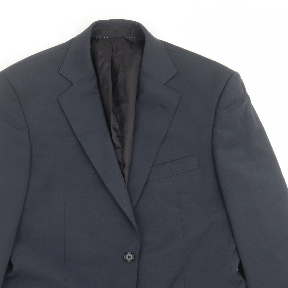 Mens UK Size 38 Blazer Regular Blue Suit Jacket