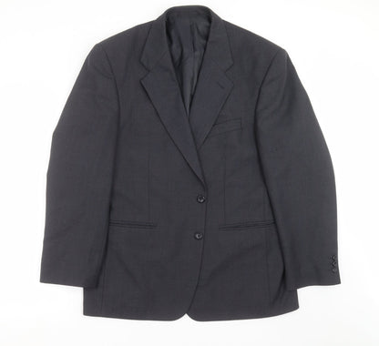 Mens UK Size 44 Pinstripe Regular Blue Suit Jacket