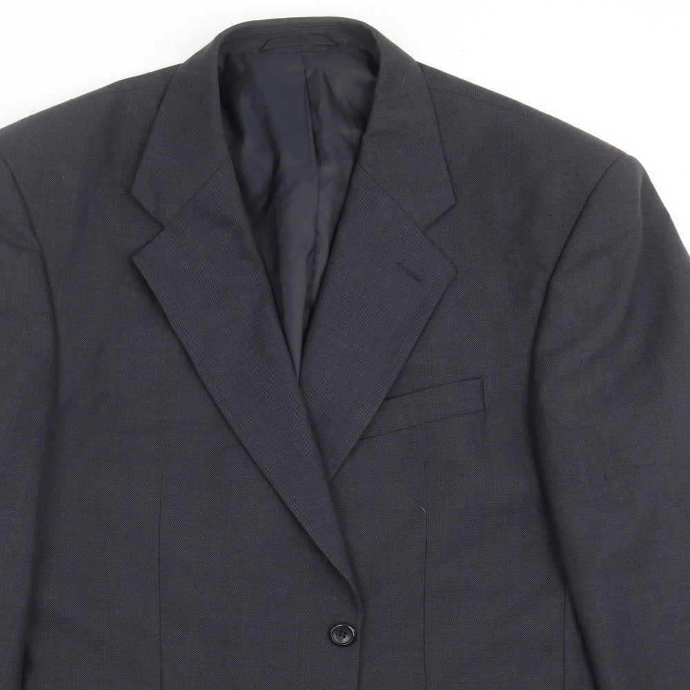 Mens UK Size 44 Pinstripe Regular Blue Suit Jacket