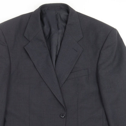 Mens UK Size 44 Pinstripe Regular Blue Suit Jacket