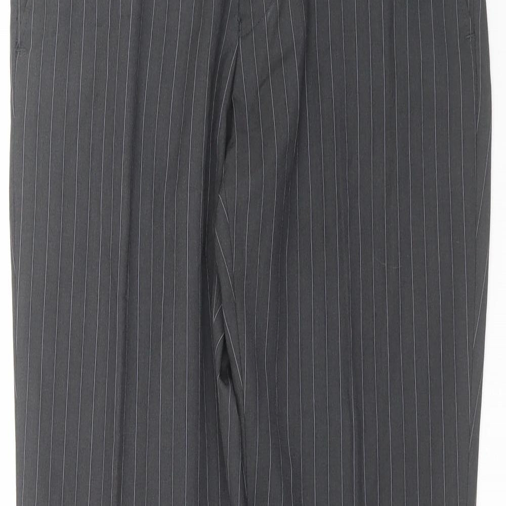 Red Herring Mens Grey Striped  Trousers  Size 32 in L33 in