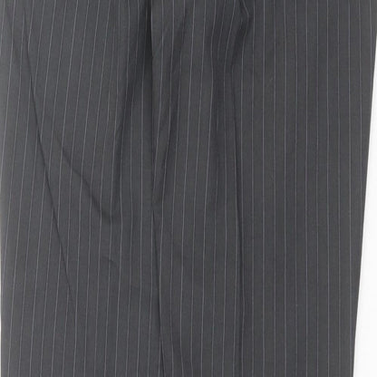 Red Herring Mens Grey Striped  Trousers  Size 32 in L33 in