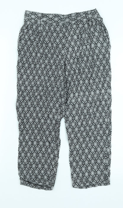 Womens UK Size 8 New Look Regular Fit Cropped Black Trousers