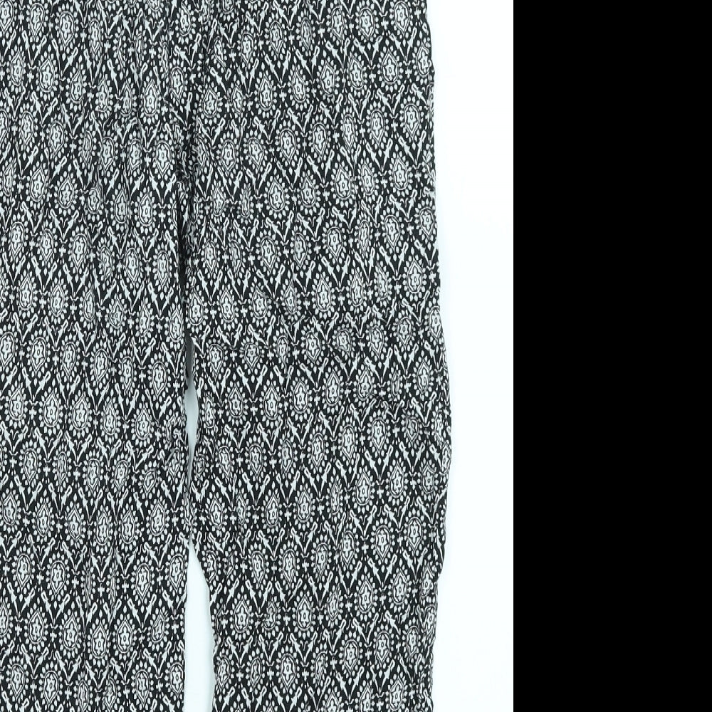 Womens UK Size 8 New Look Regular Fit Cropped Black Trousers