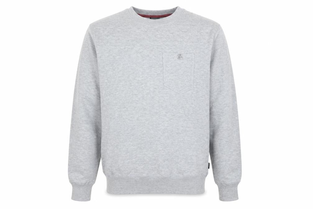 Front view of Carter men’s grey jumper, size L