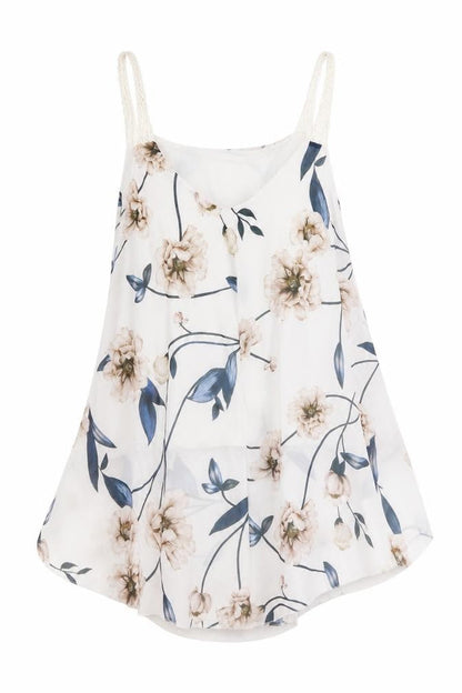 Preworn Womens White Floral  Basic Blouse Size S