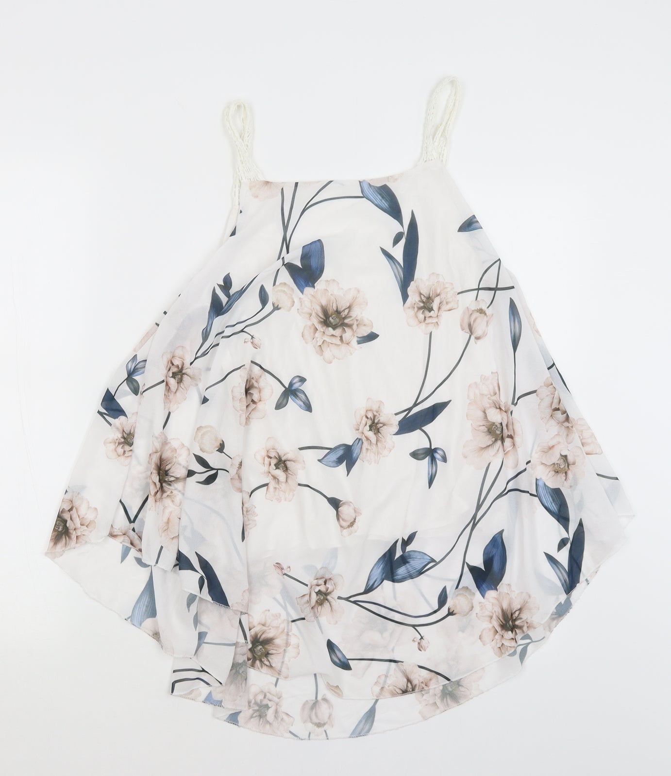 Preworn Womens White Floral  Basic Blouse Size S