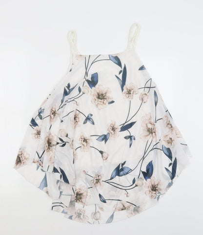 Preworn Womens White Floral  Basic Blouse Size S